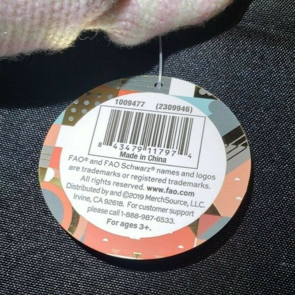 Lovey Plush Bunny Rabbit FAO Schwarz Pink & White Small Stuffed Animal Toy 4" - Picture 6 of 8